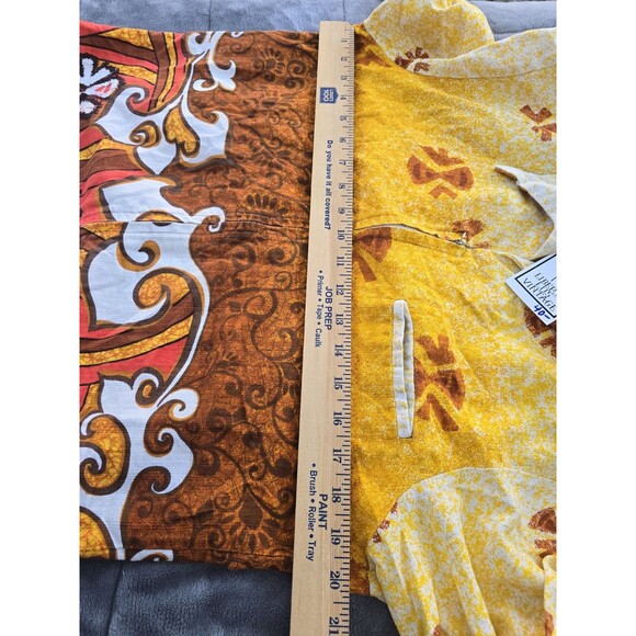 Vintage Waikiki Wear By Mildred Zip Front Jacket Shirt Yellow Brown Graphic M - Picture 8 of 10